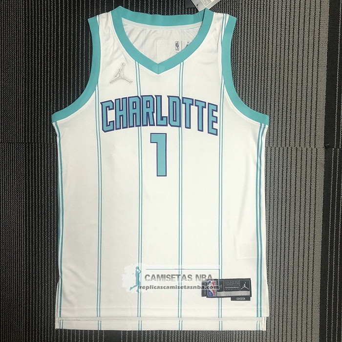 Camiseta Charlotte Hornets LaMelo Ball NO 1 Association 2022-23 Blanco